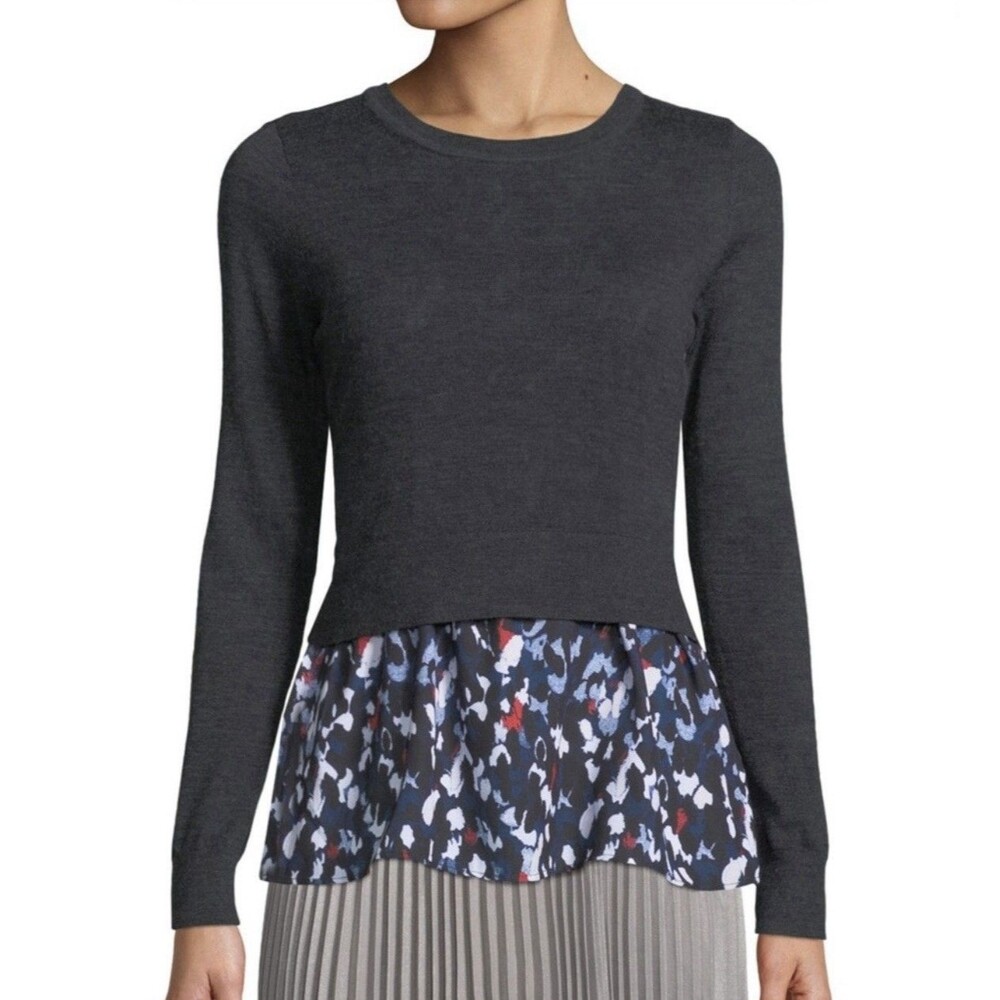 Club Monaco Azamik Layered Wool Sweater Women’s Size S Long Sleeve Pullover